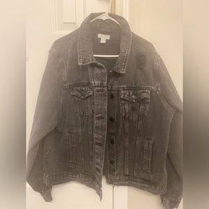 Black Distressed Denim Jacket